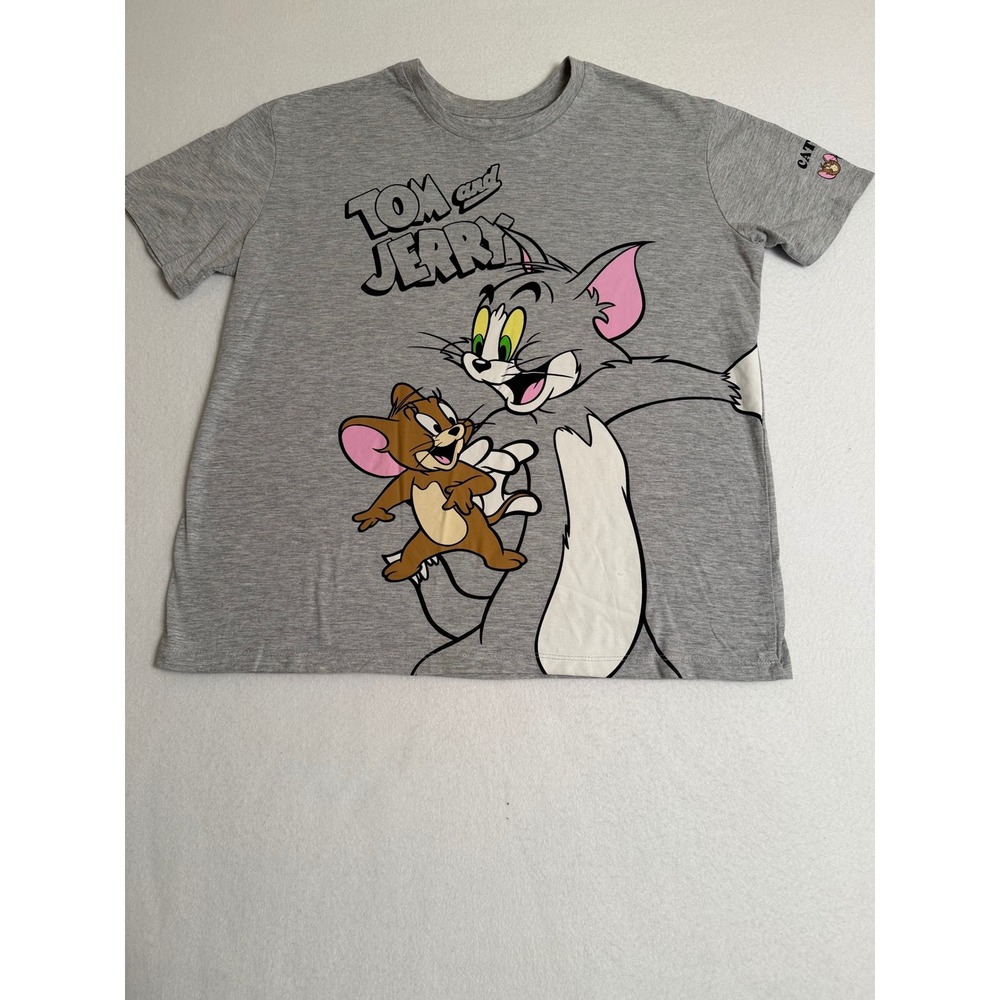 Tom and Jerry Catitude Graphic T-Shirt Gray XL LT12409LC